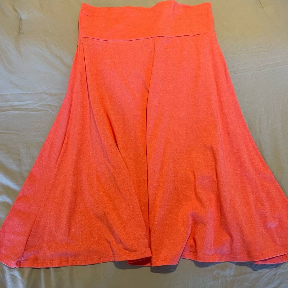 LuLaRoe Vibrant Coral A-Line Skirt